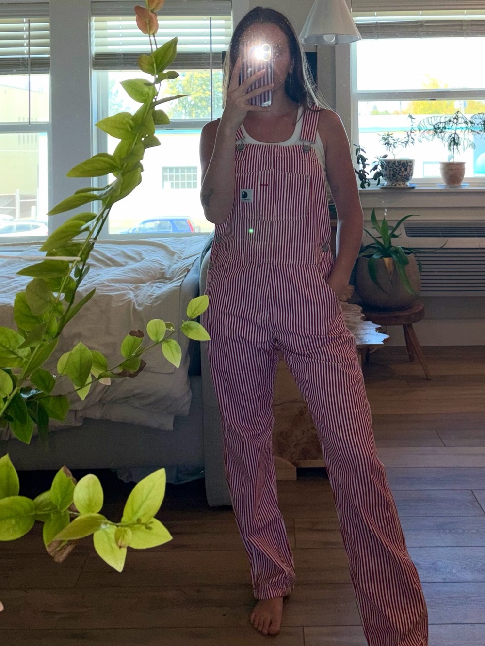 Red/White Striped Carhartt Overalls